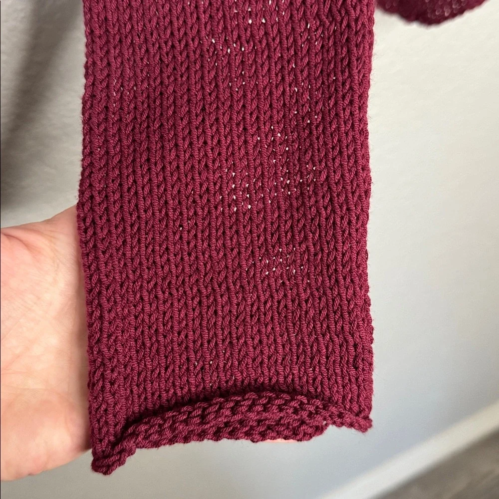 Wooden Ships Chic Game Day Maroon Knit Sweater S/M NFL College Football Team - Picture 5 of 9